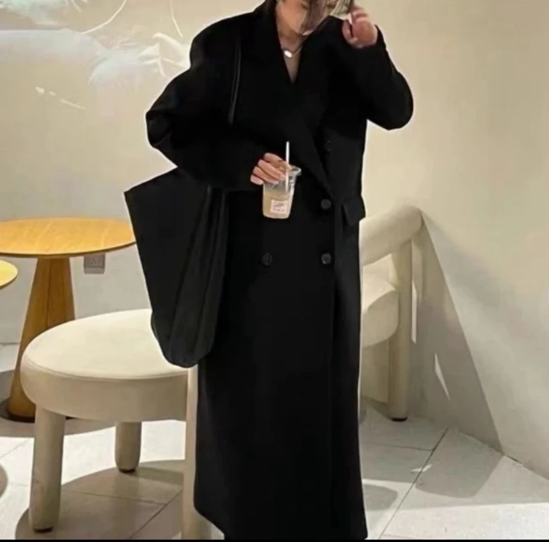 28气质名媛风长款加棉毛呢外套，外套秋冬季新款时尚百搭大衣