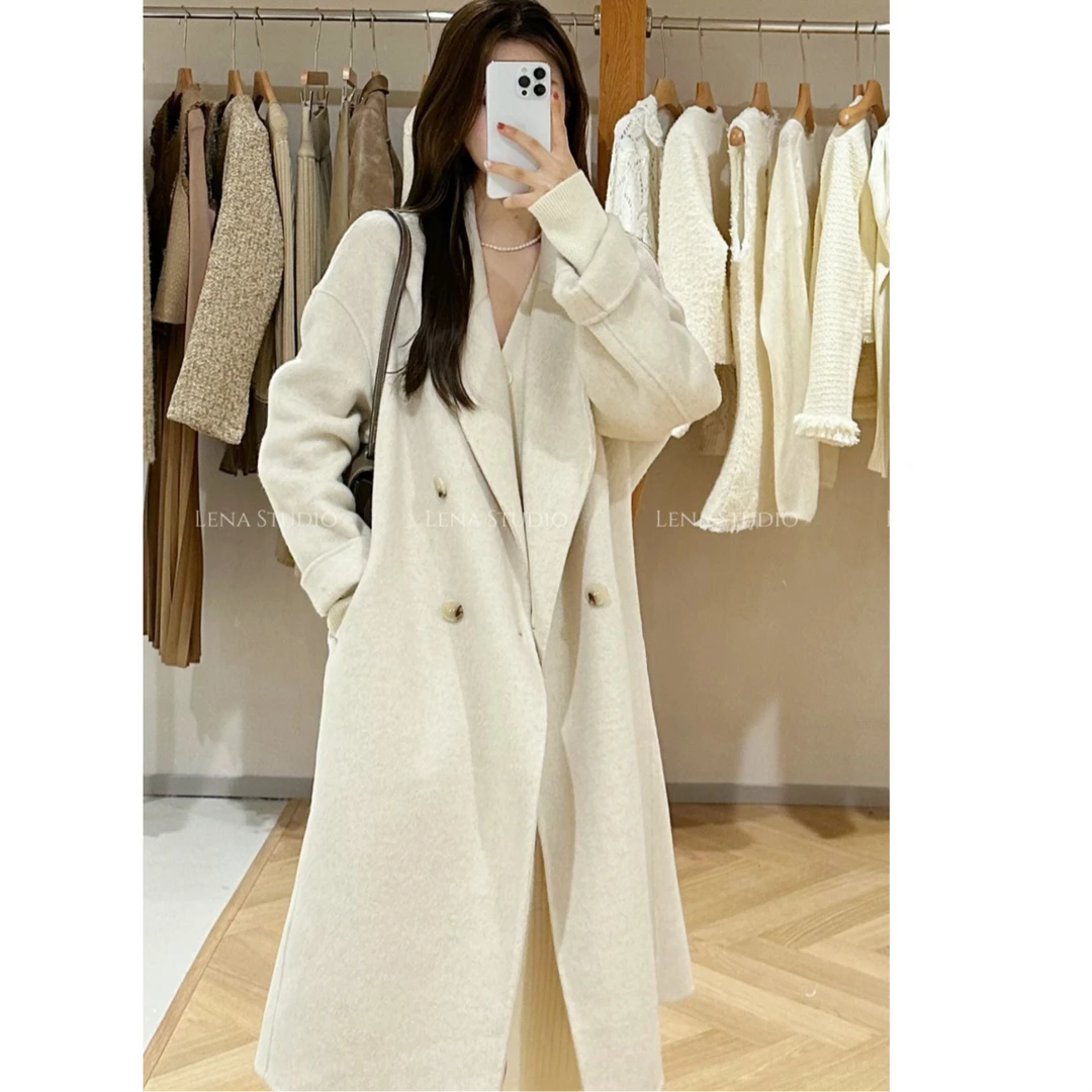 温温专属【巴黎海报】 女装韩系气质大衣宽松简约甜美慵懒风