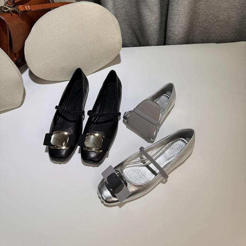 2024夏季新款松紧带平底玛丽珍单鞋女