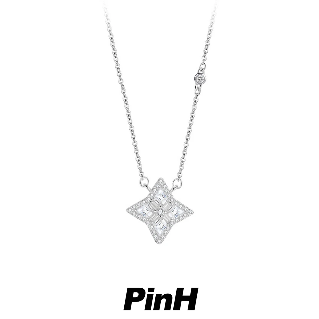 925银合成锆石银制品 【PinH】925银光芒轻奢小众设计高颜甜美坠链