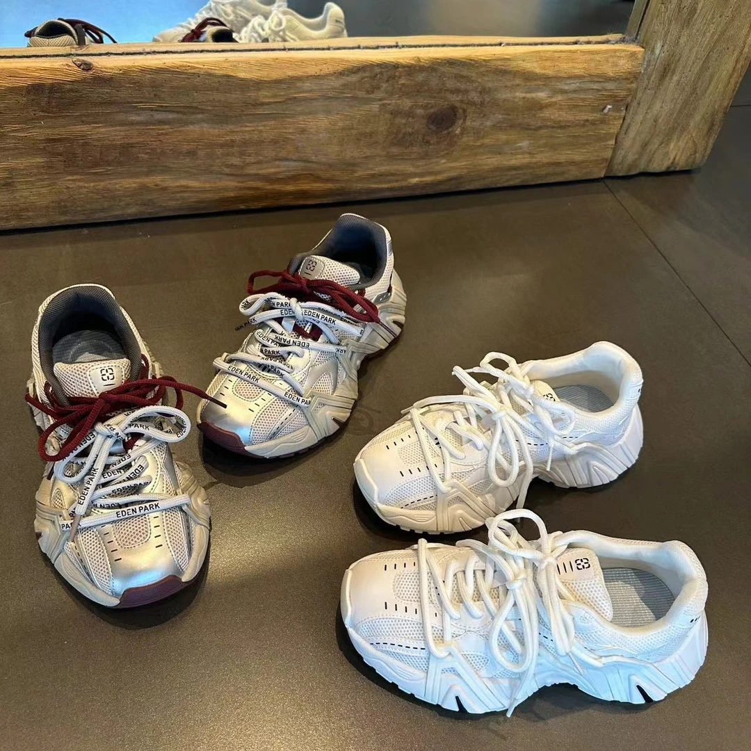 韩国显脚小老爹鞋女款2025春季新款复古跑步厚底鞋百搭秋冬运动鞋