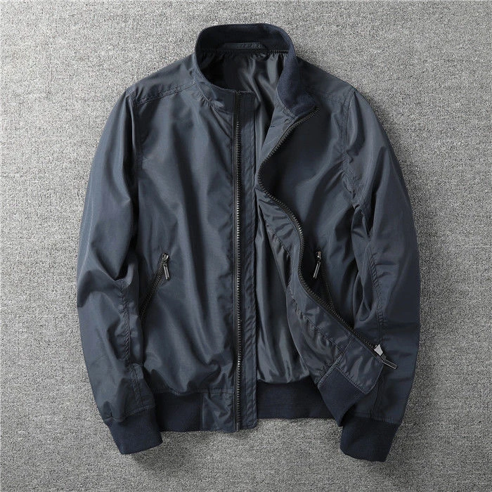 秋季新品柔软透气舒适轻薄小立领商务休闲修身夹克男时尚简约外套