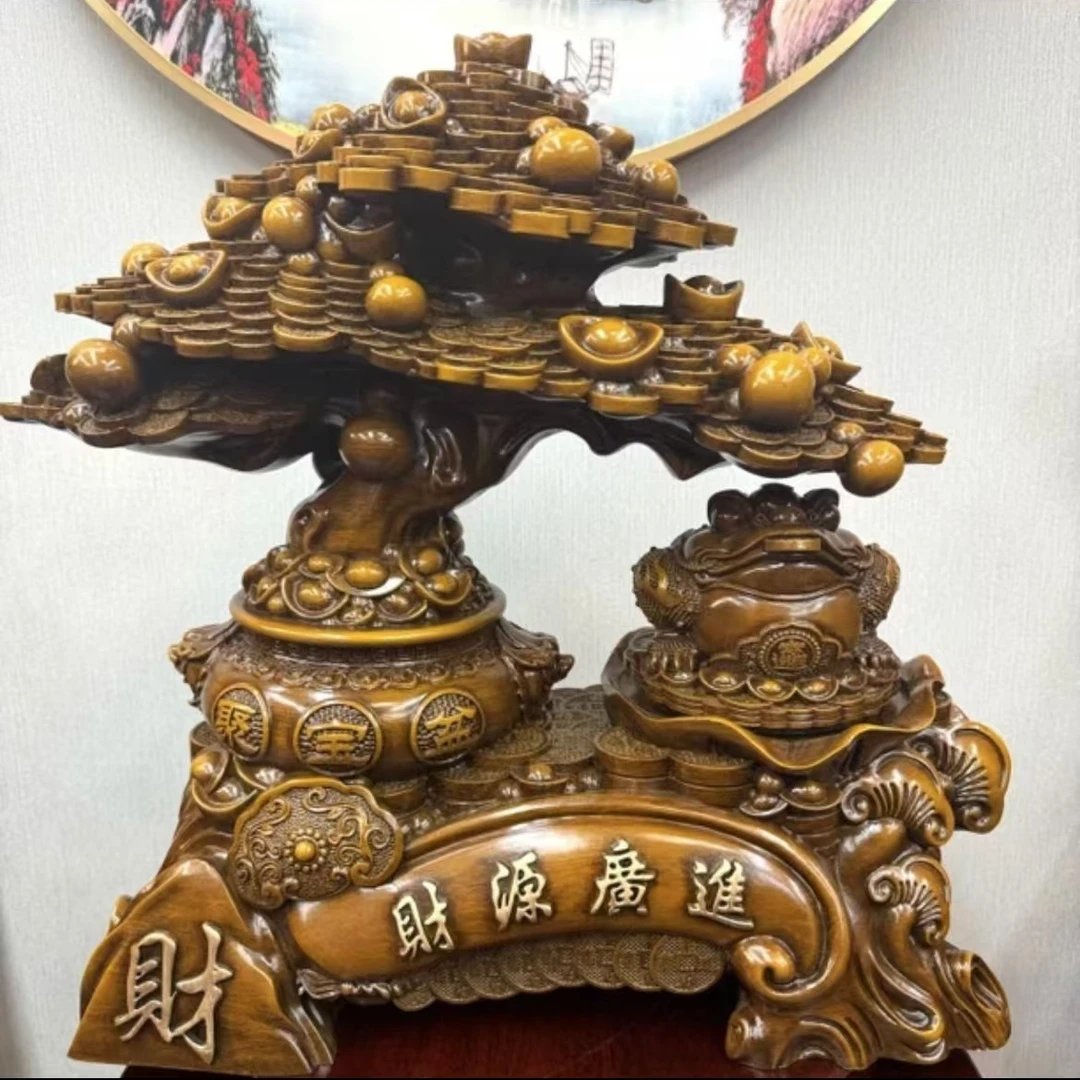 财源广进金蟾聚宝盆招财树客厅装饰公司开业礼品