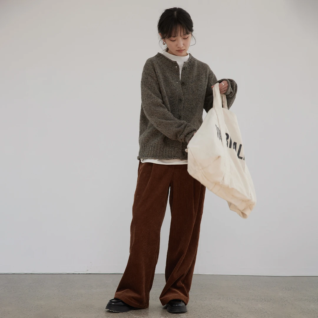 【浮尘毛衣】步履不停 2023秋冬设计师新款 圆领彩点羊驼毛毛衣外套