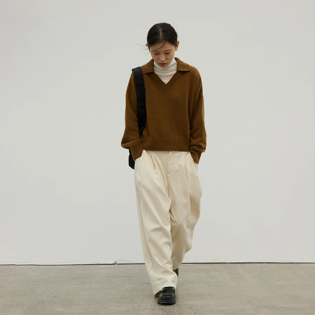 【起司长裤】步履不停 2023秋冬设计师新款休闲百搭宽松直筒起司裤