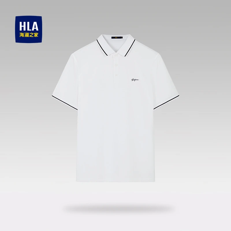 HLA/海澜之家24年夏季新款男士百搭透气简约休闲时尚短袖Polo衫