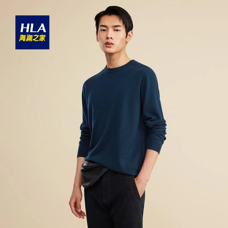 【溜妈专享】HLA/海澜之家沉稳优雅绵羊毛男士长袖毛衫
