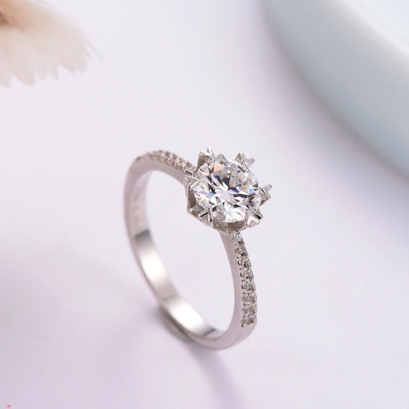 【VM】 直臂微镶雪花 0.5ct  1ct女戒指