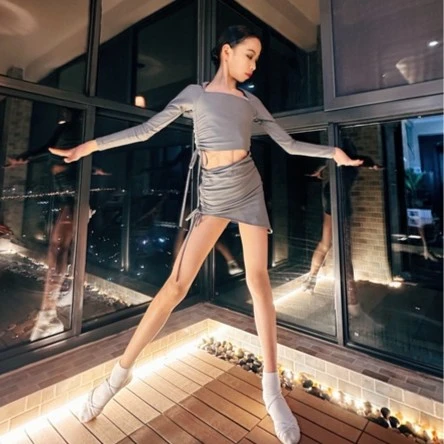 MARKDANCE原创简约高级设计拉丁舞服春夏国标裙训练儿童气质10004