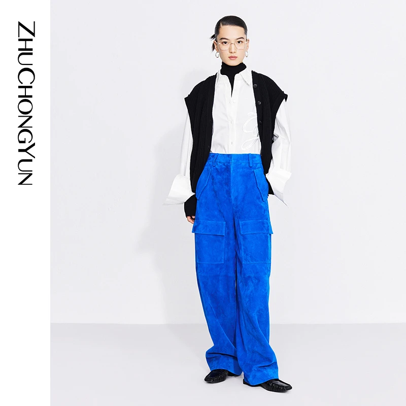 ZHUCHONGYUN冬季宽松外搭叠穿针织背心马甲C1CX4869M