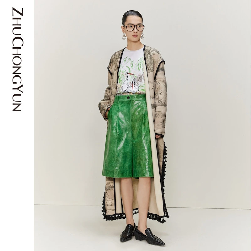 ZHUCHONGYUN2022春新款新中式通勤时尚毛呢外套设计师C1DE1551D