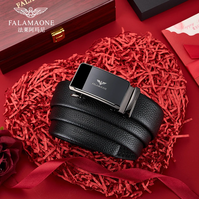法莱阿玛尼皮带男真皮自动扣男士裤腰带高档腰带男款送礼生日礼物