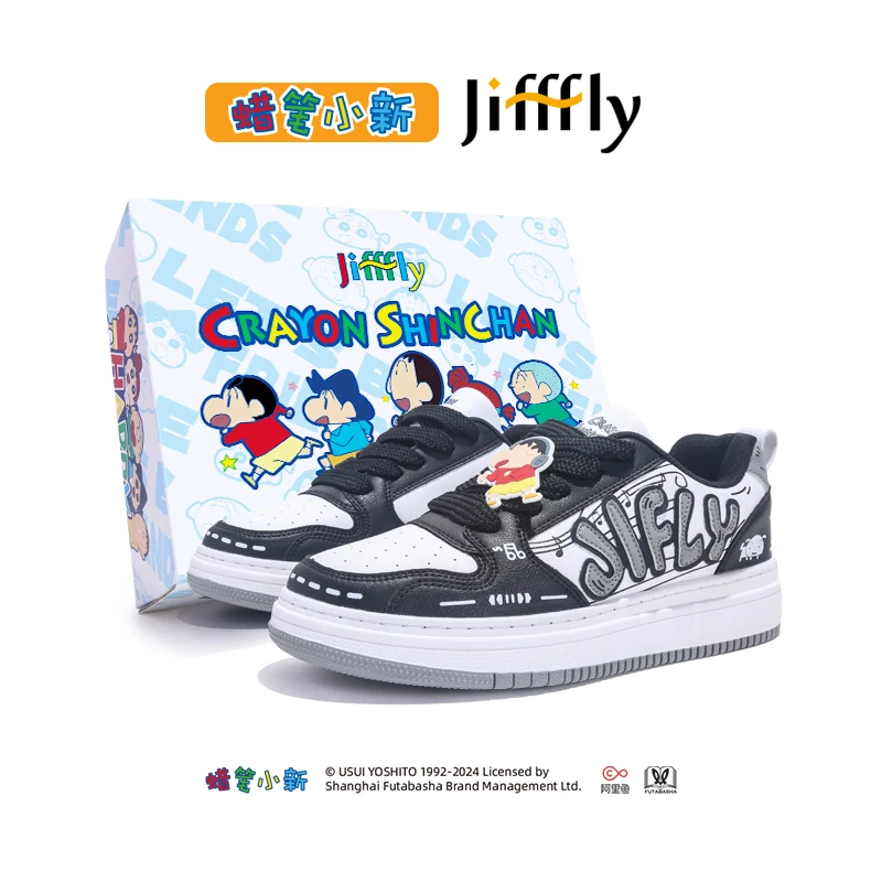 Jifffly&蜡笔小新联名潮鞋低帮休闲板鞋男女同款百搭面包鞋子学生