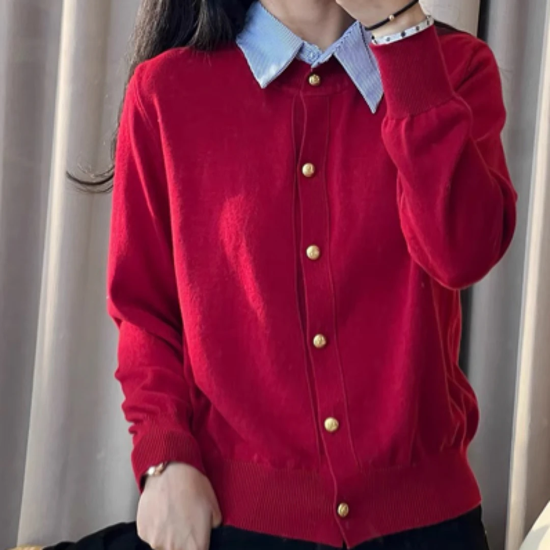 54 港风复古气质假两件设计款毛衣（S12）