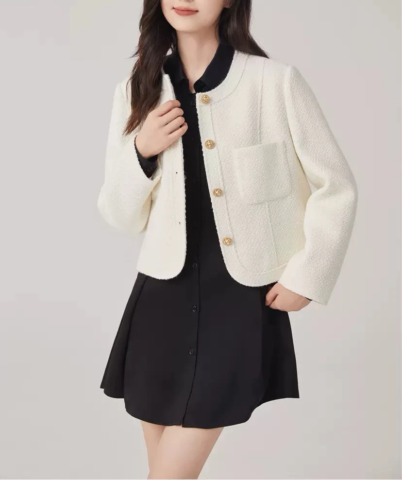 1693 韩版时尚百搭小香风外套