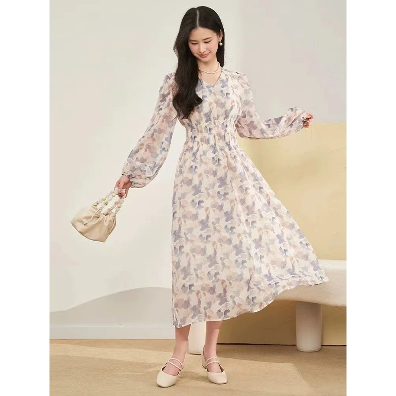 743  桔梗裙 · 长袖复古女装连衣裙（T15）