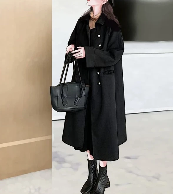 1951  名媛风韩版精致气质毛呢大衣（D30