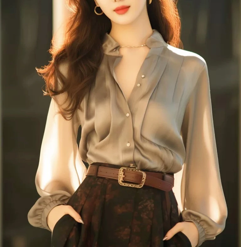 7034 【浮华如梦】复古氛围感·长袖衬衫