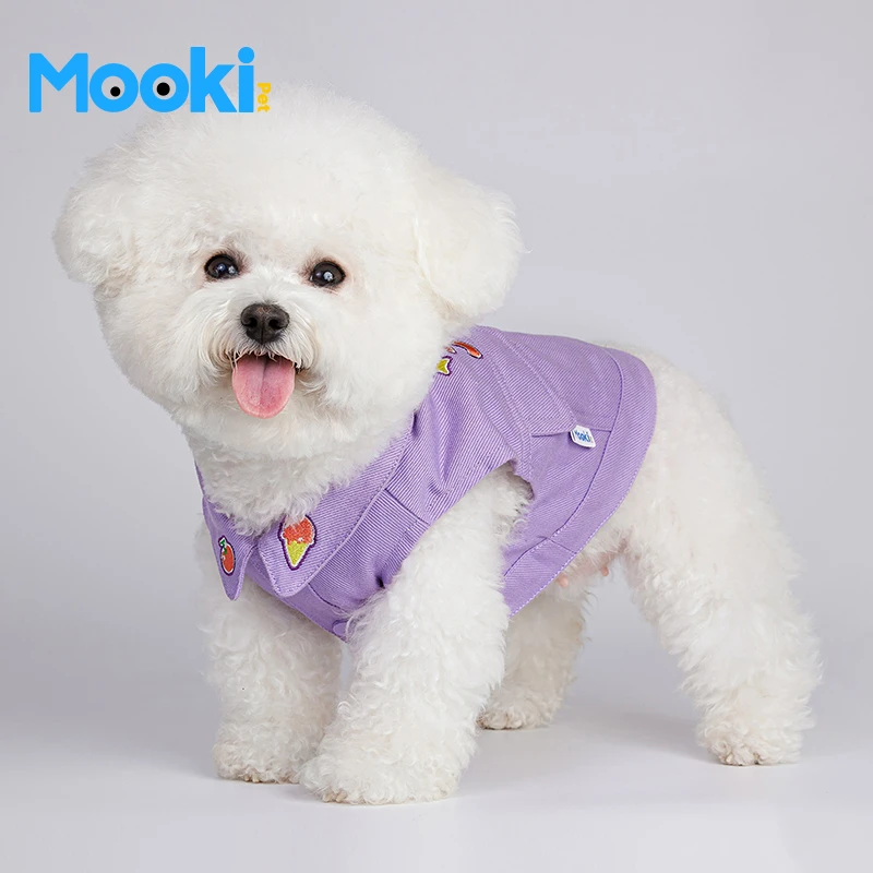 mookipet狗狗衣服新款马尔济斯小型犬法斗比熊带牵引环背心潮