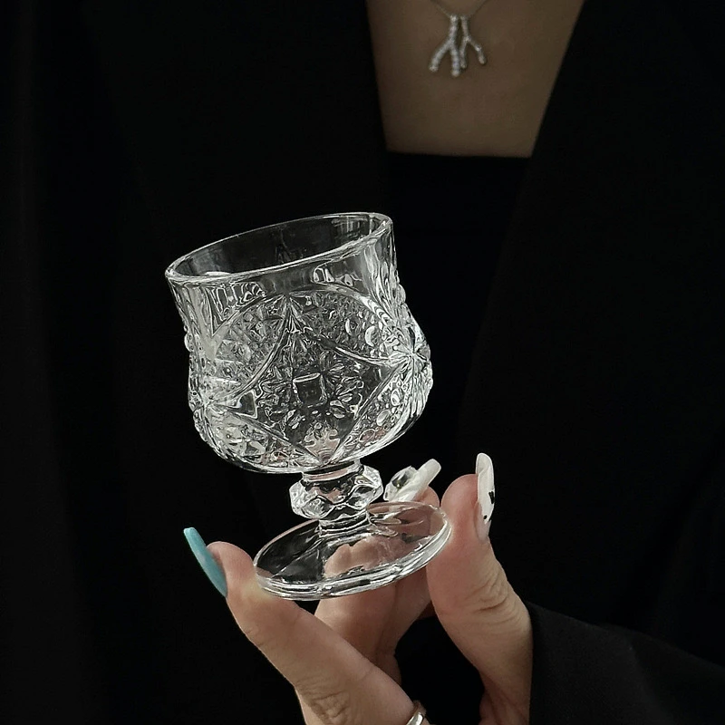 【拍1发6】白酒杯钻石蝴蝶酒杯家用白酒杯迷你小酒杯创意透明个性