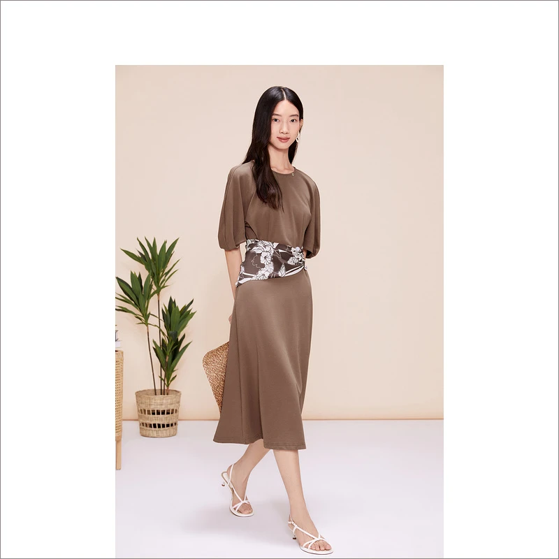 YINER音儿专柜女装夏季新款轻奢长款法式显瘦连衣裙8C33205200