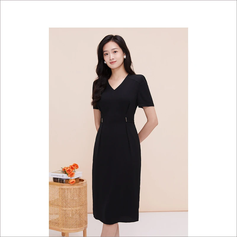 YINER音儿凉感醋酸女装夏季新款收腰显瘦女装连衣裙8C63205597