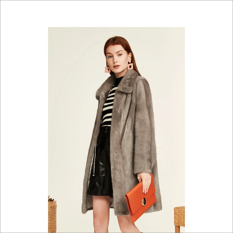 【反季特卖】YINER音儿-奥莱女装水貂女气质皮草外套8C62509766