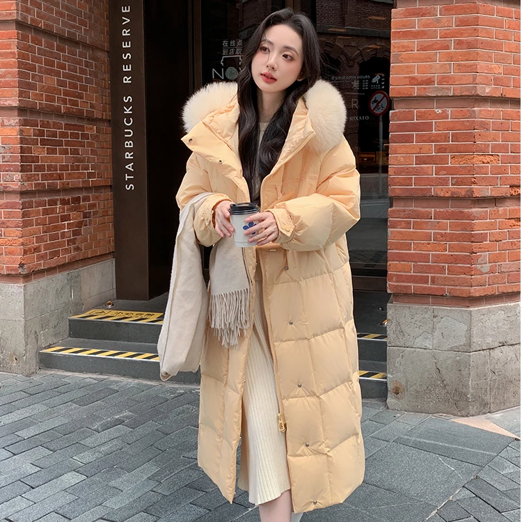 【羽冠】大码女装胖mm200斤宽松中长款大码羽绒服2443