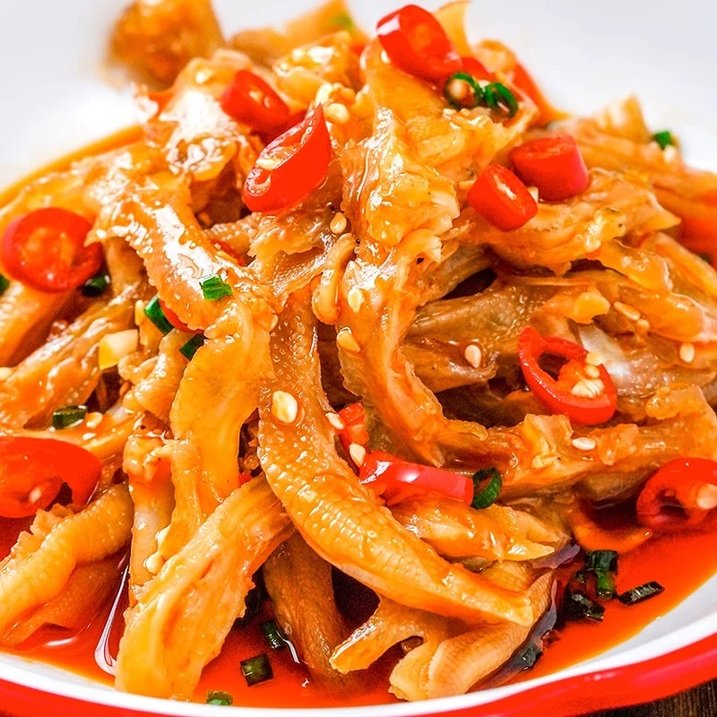 麻辣鸭掌王无骨鸭掌260g去骨脱骨休闲小吃半成品凉菜冷盘开袋即食