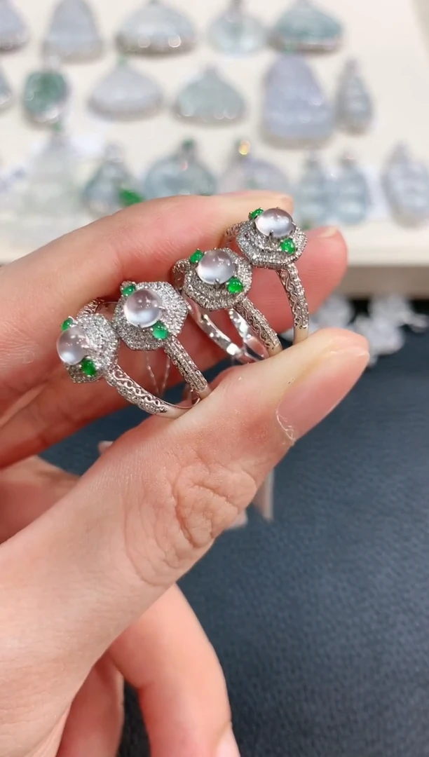 【闪购商品】翡翠戒指18K金镶嵌n17多样性一件发货