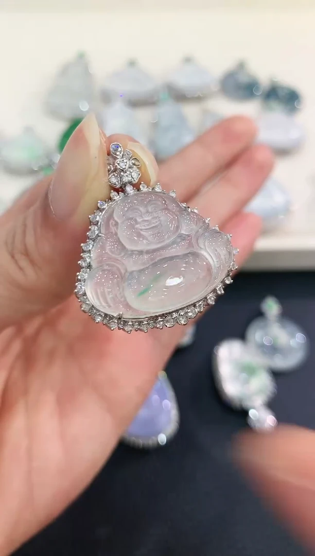 【闪购商品】翡翠吊坠(不含链)18K金镶嵌b176