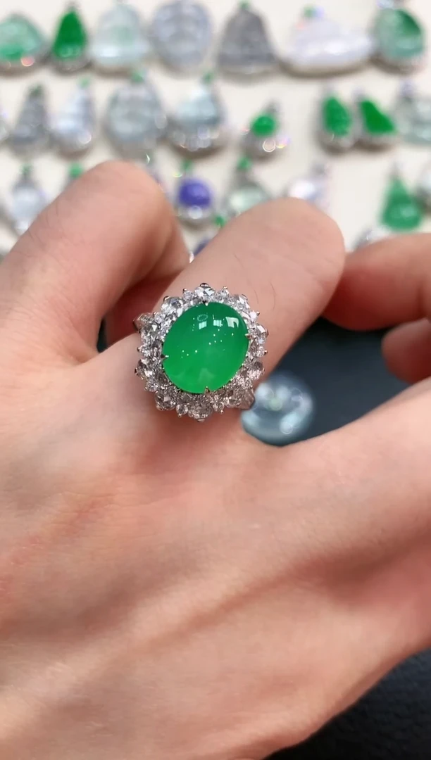 【闪购商品】翡翠戒指18K金镶嵌n863