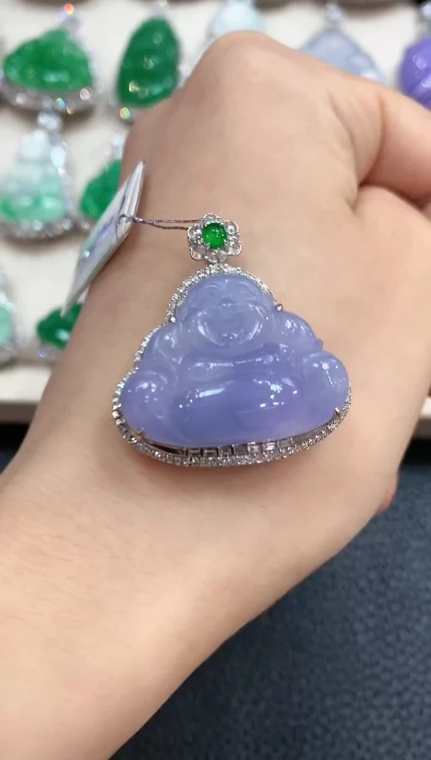 【闪购商品】翡翠吊坠(不含链)18K金镶嵌c63有色差