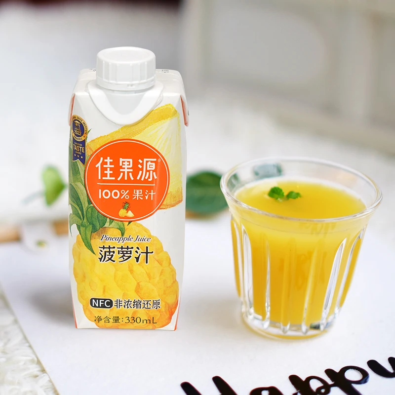 佳果源nfc菠萝原汁330ml *6/12瓶-非浓缩还原-佳农-即饮便携装