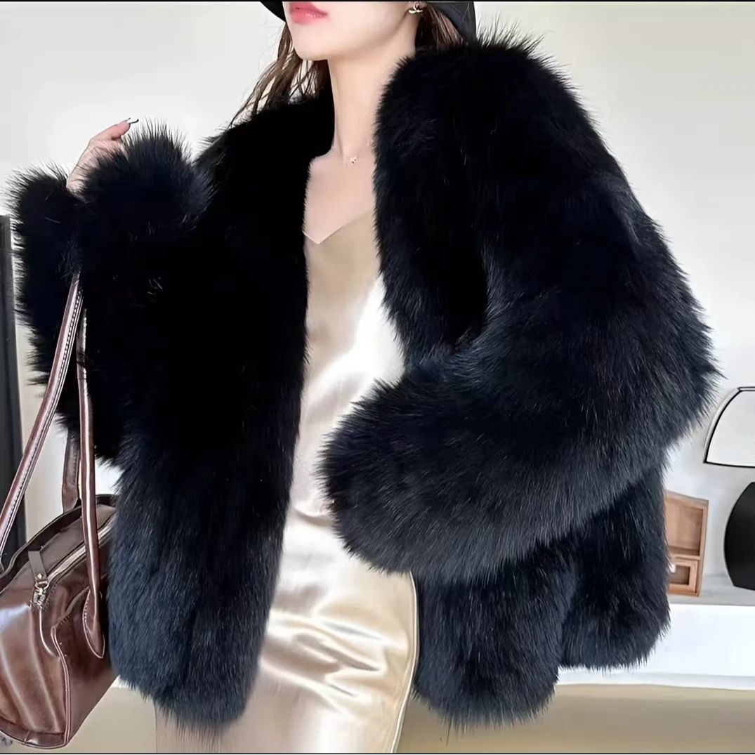 【Nuo'er】新款秋冬韩系网红爆款真毛毛双面密编加密加厚女装外套