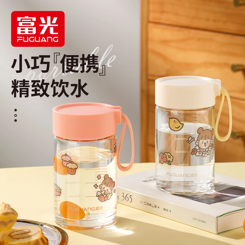 富光女生口袋杯便携玻璃杯高颜值水杯透明杯子小巧小容量茶杯