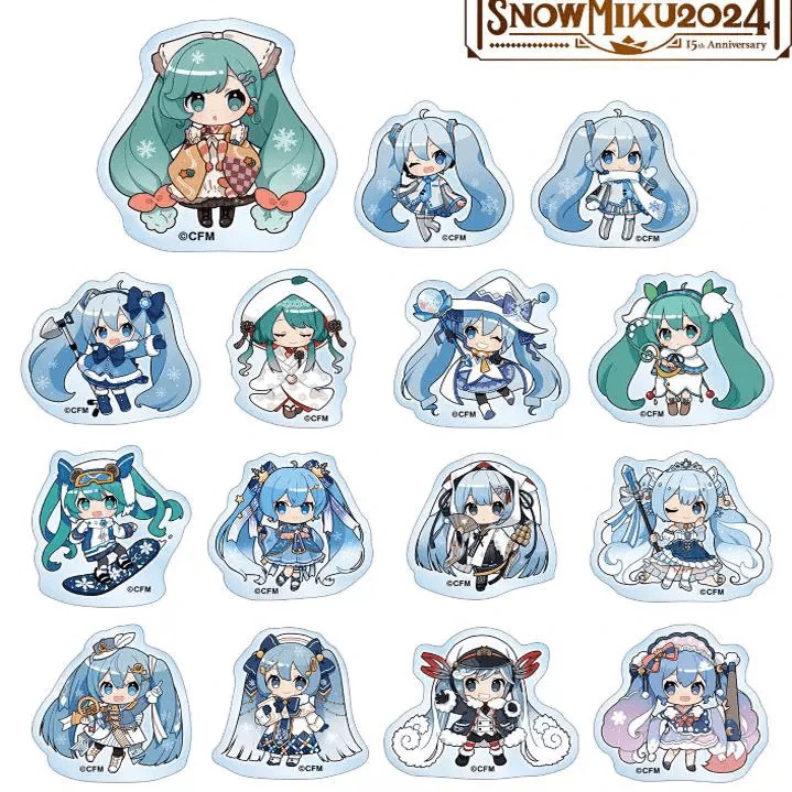(拍一拆二)初音未来雪初音snowmiku亚克力贴纸盲抽