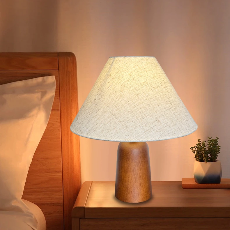 中古侘寂风氛围感装饰复古客厅卧室床头沙发旁床头灯民宿实木台灯