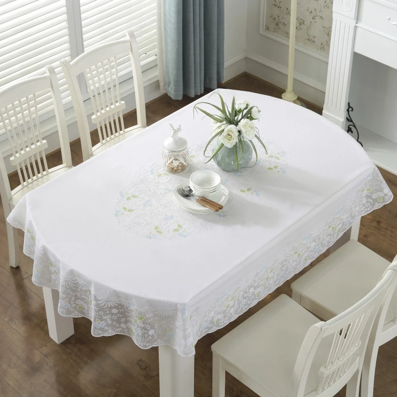 椭圆形桌布防水防滑免洗多颜色高档折叠防油防烫欧式加厚餐桌布