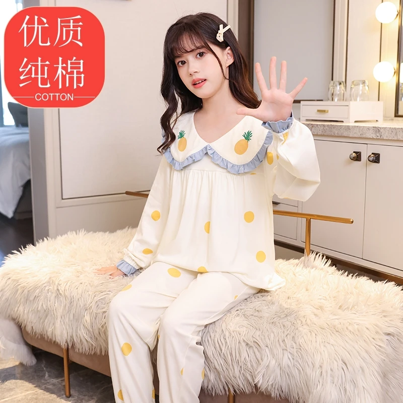 儿童纯棉睡衣2025新款女童春秋长袖中大童女孩卡通超萌家居服套装