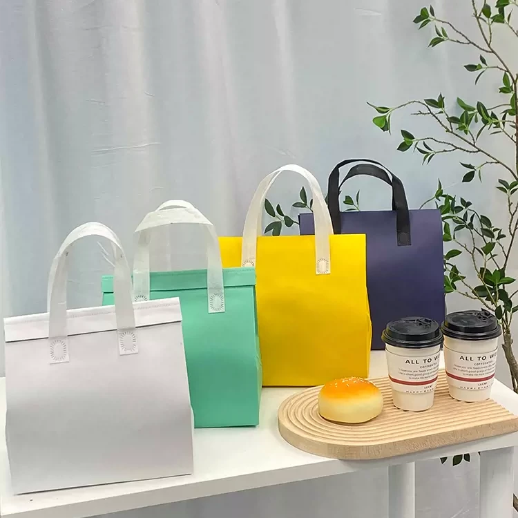 纯色铝箔保温外卖袋自封无纺布打包袋手提袋餐饮商用包装袋可定制