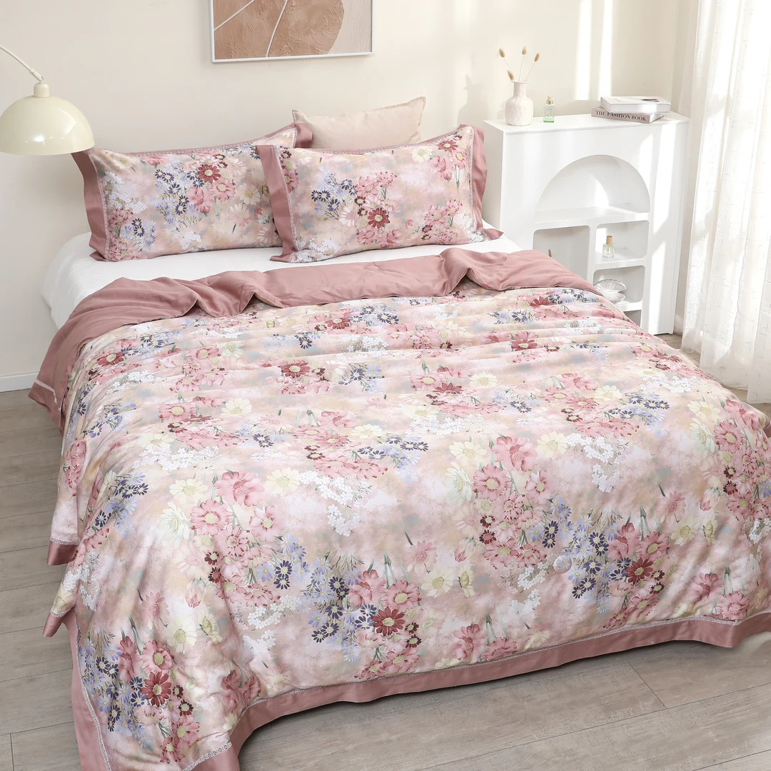 【苏菲粉】200*230cm蚕丝天丝棉被柔软顺滑轻天丝春秋被