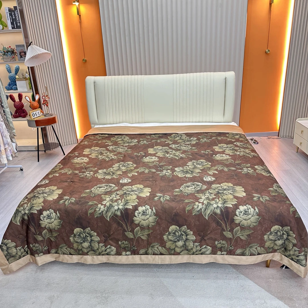 【黑金半树花】200*230cm蚕丝天丝夏被柔软顺滑轻天丝夏被