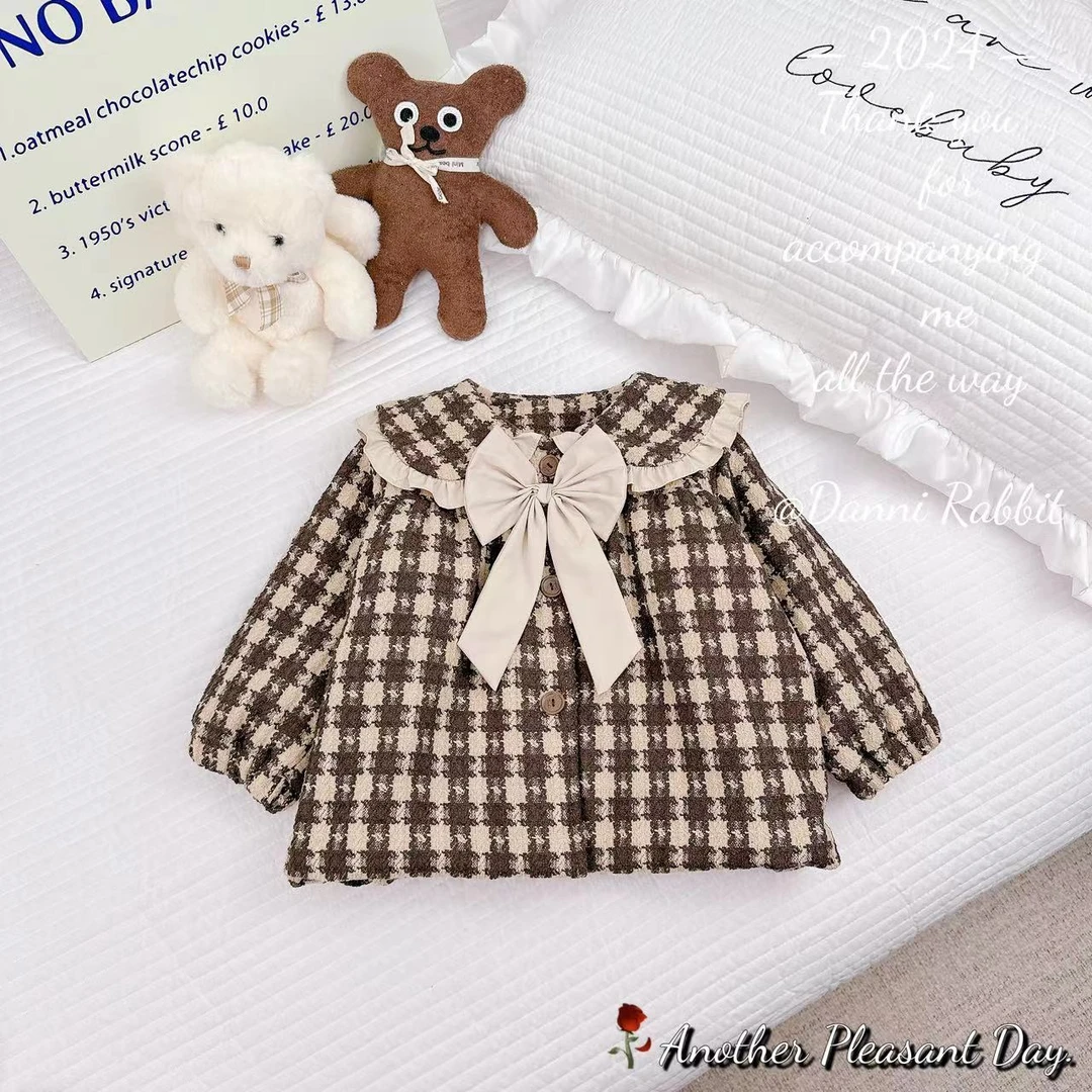 2024冬季儿童夹棉洋气小香风保暖蚕丝阳离子外套 D-Z805