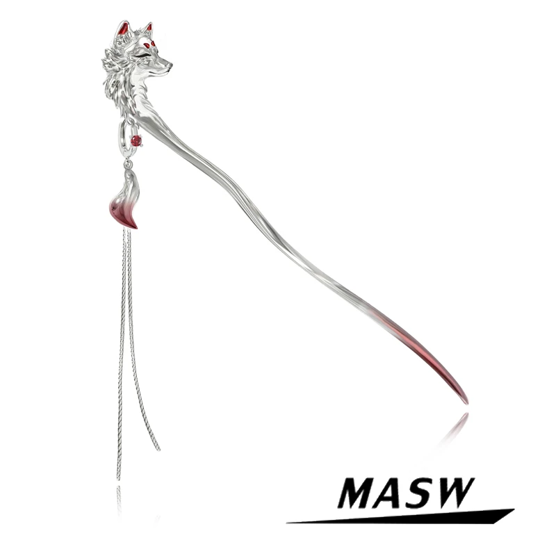 masw/麻秀原创设计狐狸发簪轻奢簪子M1304