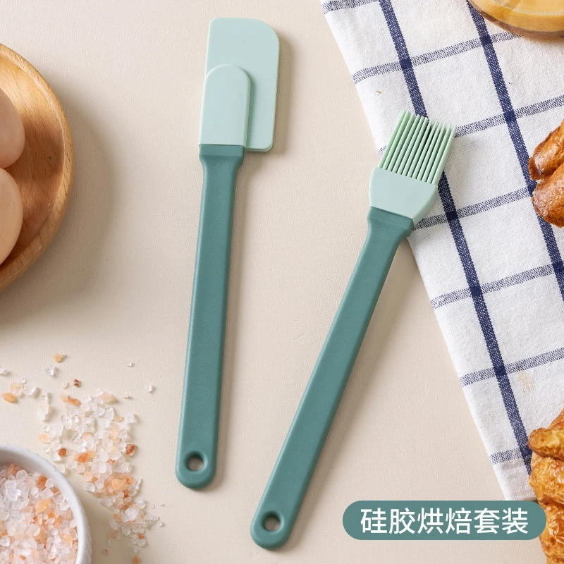 雨铿【食品级】硅胶刮刀油刷套装家用烘培奶油抹刀厨房烙饼烧烤刷子