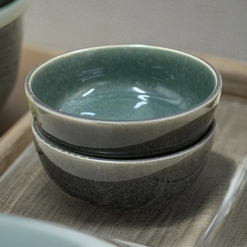 四只装陶瓷窑变釉下彩4.5英寸米饭碗辣1239微瑕家用复古陶瓷小碗