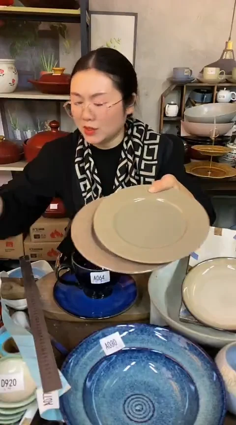【闪购商品】碗A065 陶瓷浮雕盘子两件套微瑕