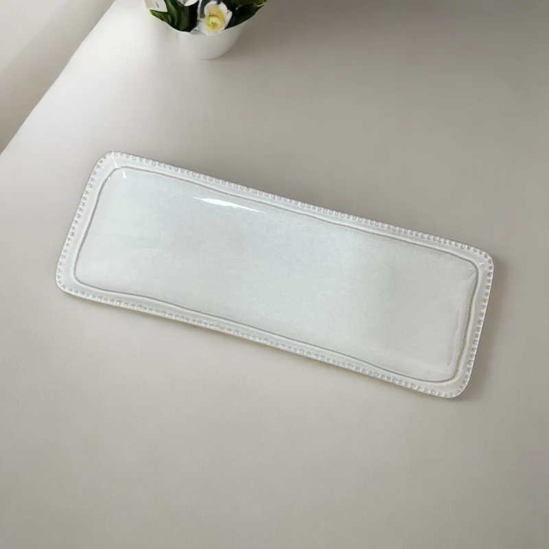 辣197窑变釉下彩灰酒店寿司长条盘微瑕家用简约陶瓷纯色干泡单人