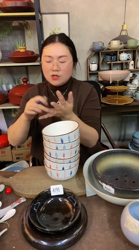 【闪购商品】碗A196 陶瓷五件套碗微瑕